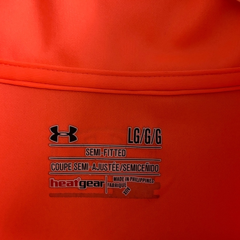 Under Armour Women's Neon Coral Long-Sleeve Quarter Zip - Picture 4 of 5